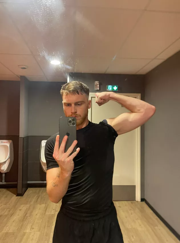 Right after my workout and before the shower