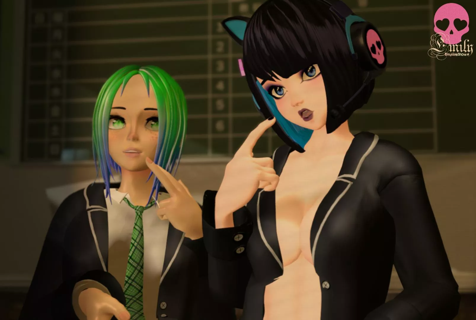 she just told me I'm not wearing a blouse... now everyone can see my tits🫣 https://chaturbate.com/emyliveshow