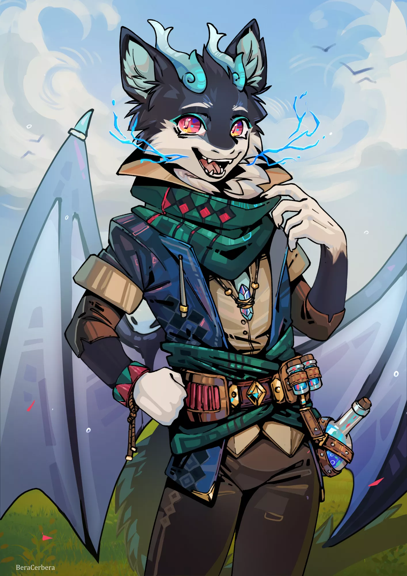 The one who wields the magic of lightning (art by me)