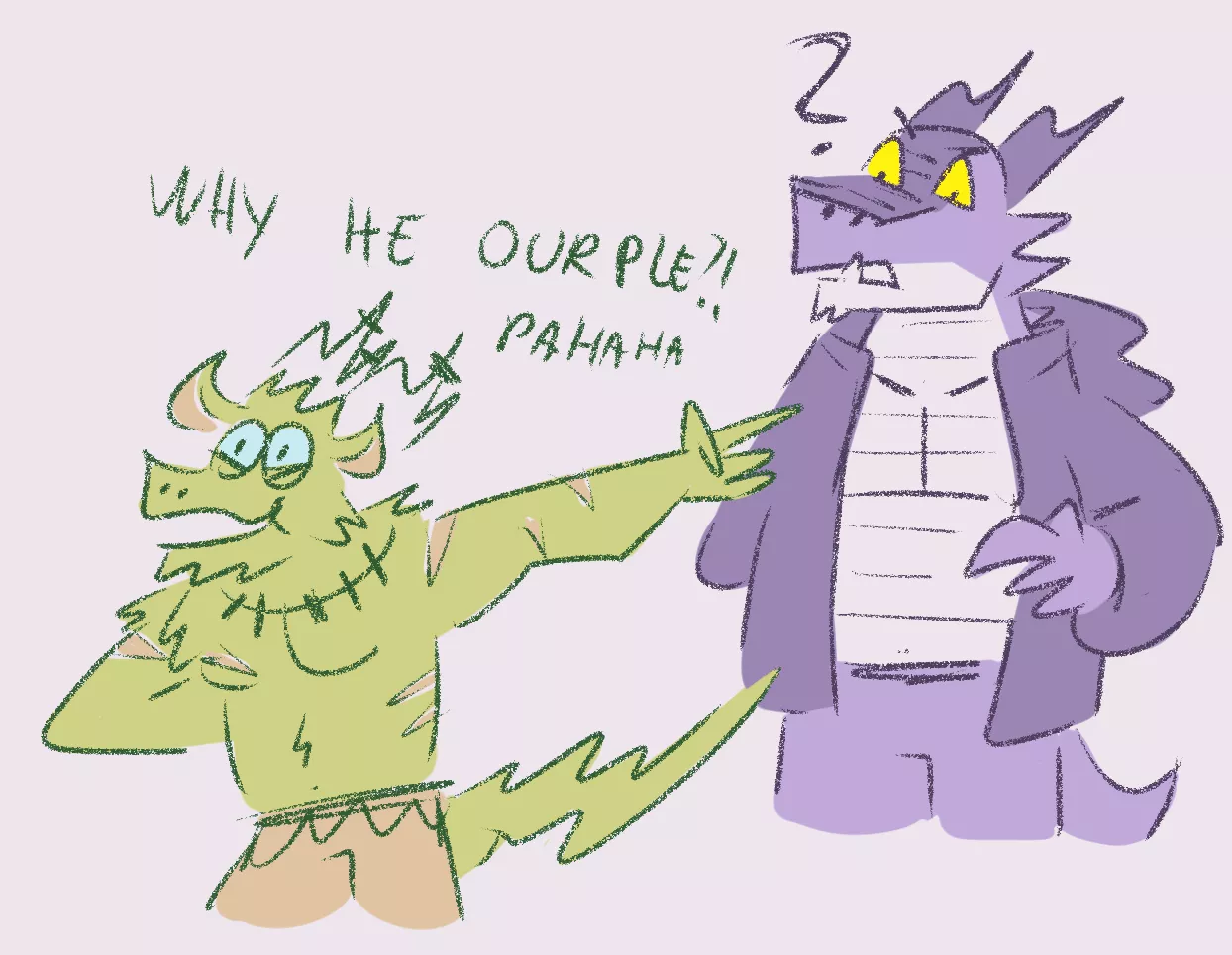 WHY HE OURPLE?! 🟣🐲