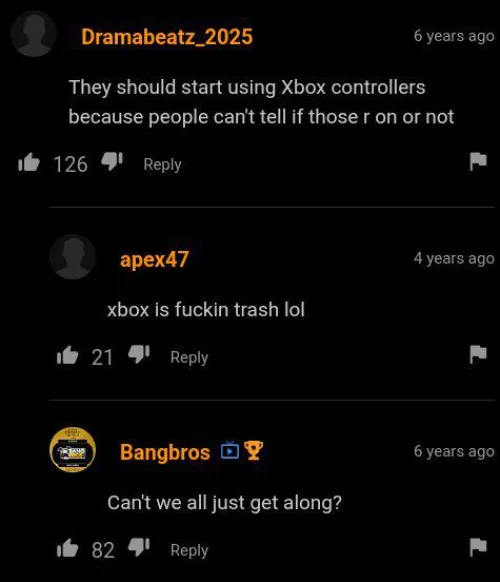 Bangbros is against console wars.