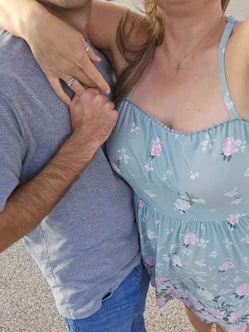 I met a friend, from the group, for some shopping and he wanted me to take a picture with my wedding ring showing for you! Happy Friday! 42F