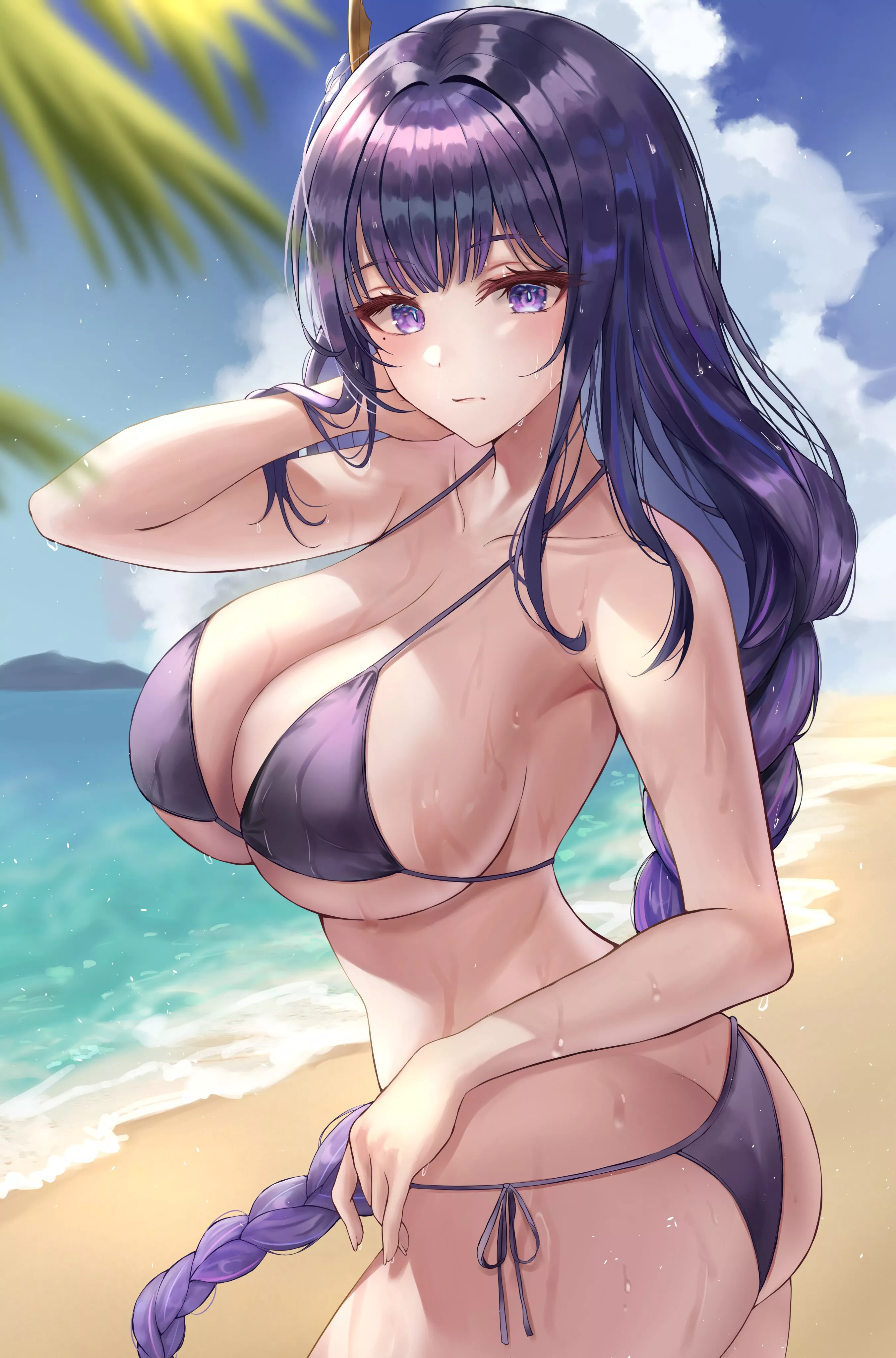 Raiden in purple bikini (yuuuur1k0) [Genshin Impact]