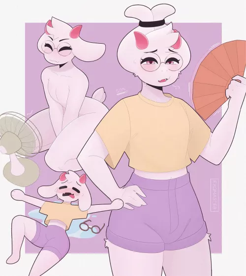 [Ralsei] suffering from the heat and sweat (exqm_)