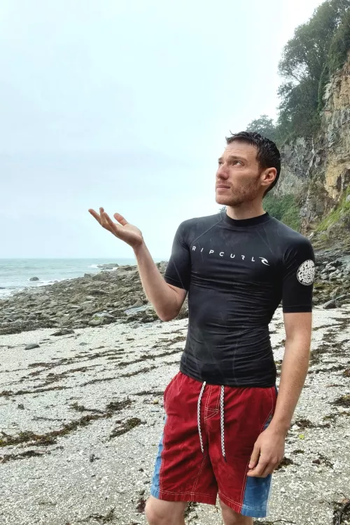 Got rained on while walking to the beach for a swim. Gonna get wet anyways...