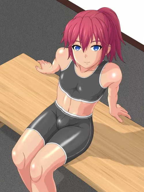 He didn't come here to workout, he came here to seduce.