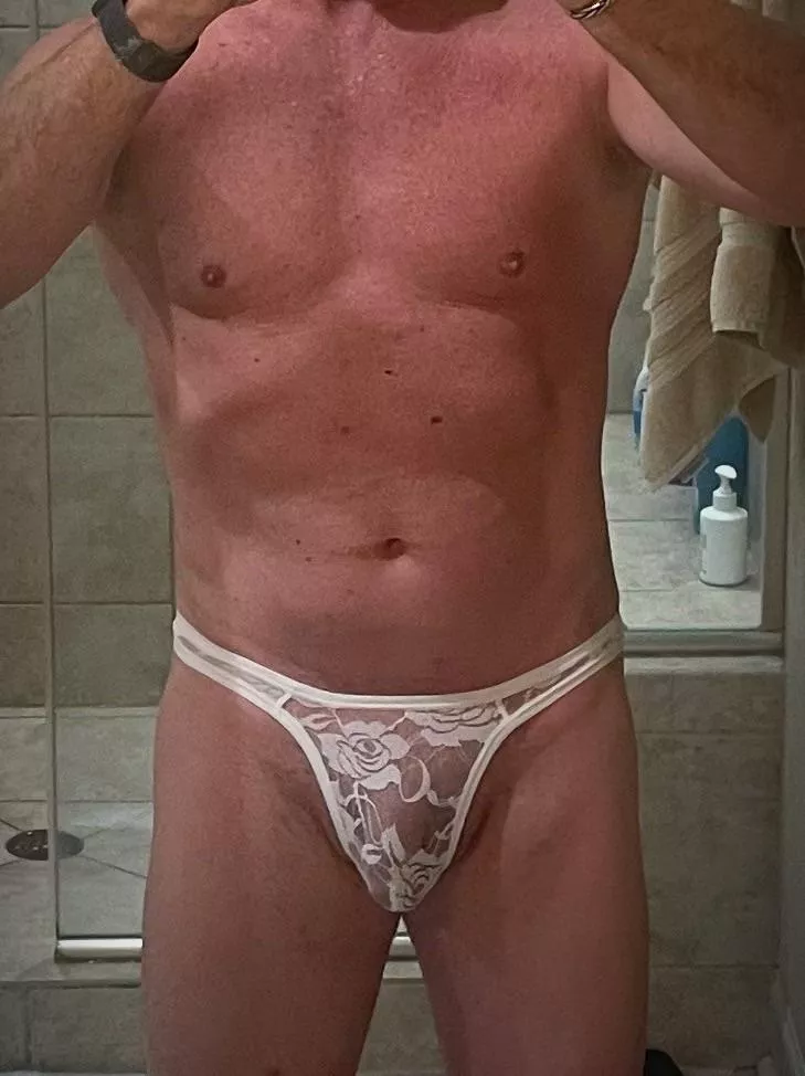 New white lace thong (men’s item from Shein)