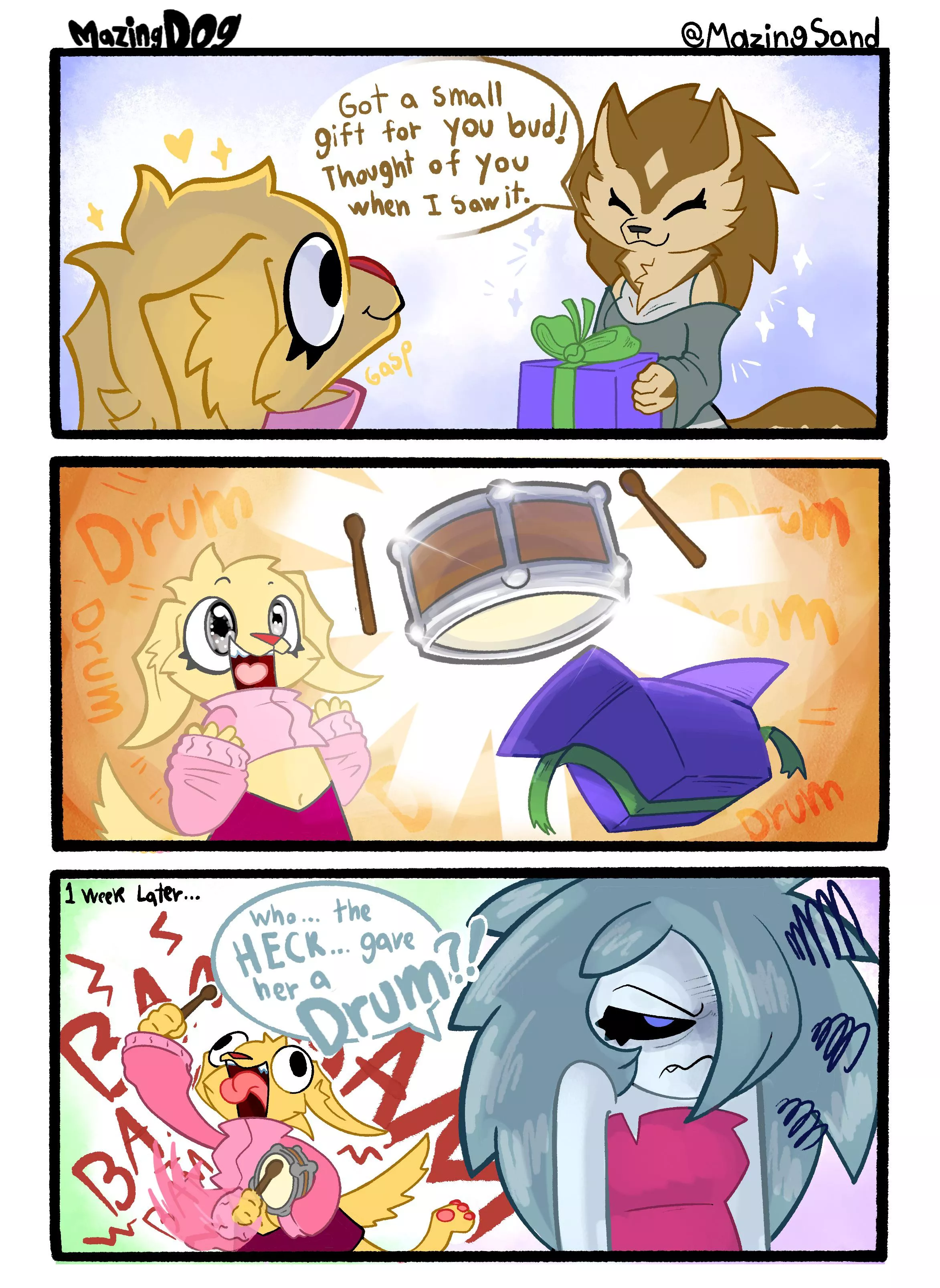 A mazingDOG COMIC!!! “Drum drum drum” (by me)