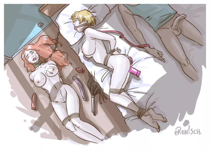 Good pets get toys and the bed while bad pets get covered in cum and chained to the floor