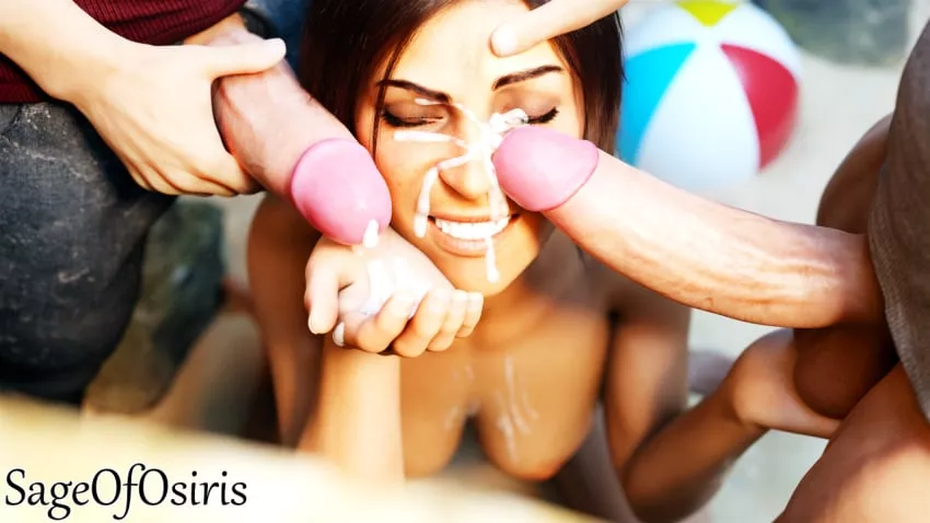 Lara getting 2 thick facials