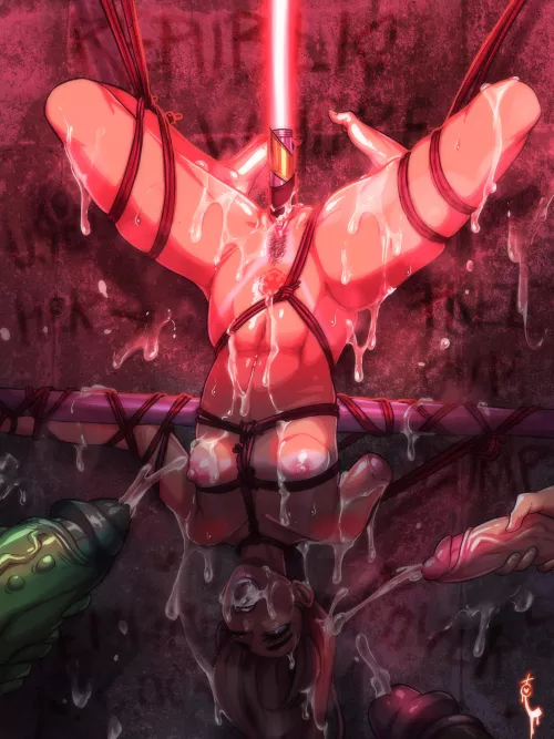 Last alt version of Master Krystal Redd being humiliated by her Sith captors. Featuring a red lightsaber (TortureChan) [swtor]