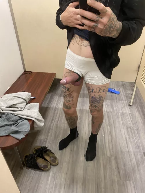 Little fun In the dressing room. ....Even hotter since the lock was broke