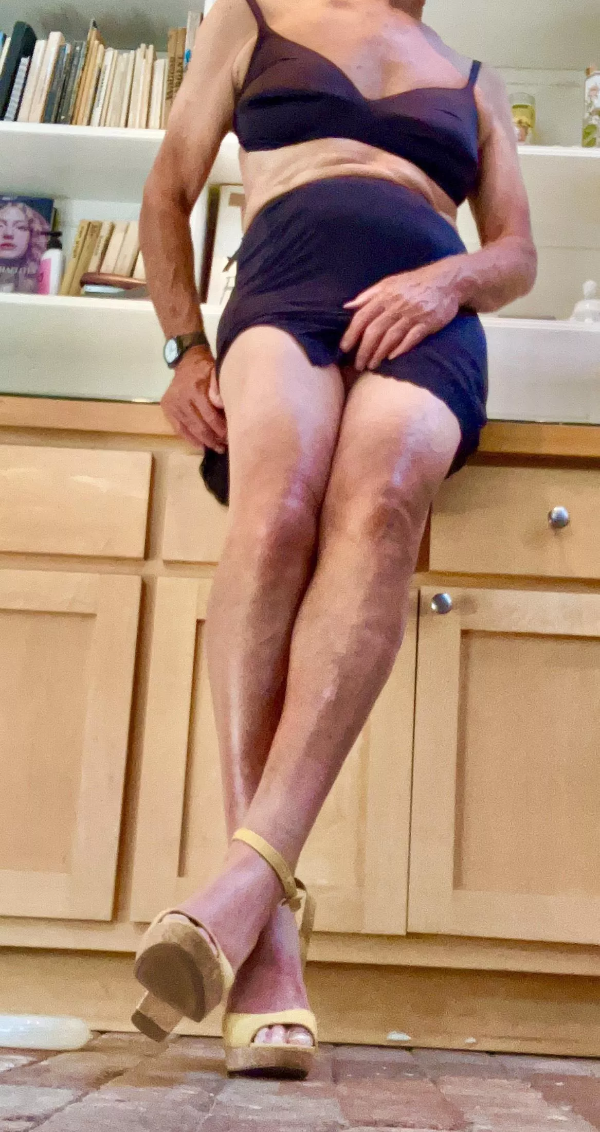 No pantyhose just heels for work today