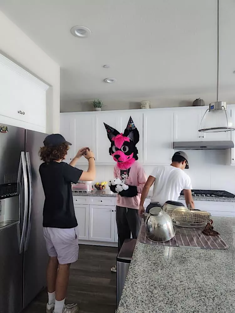 Pulled up to my friends birthday party, they covered me in hats :3