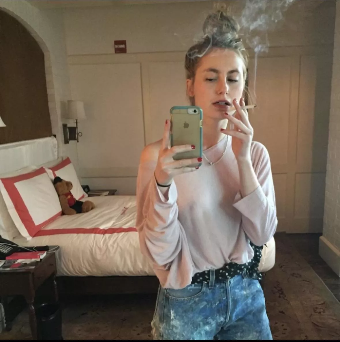 Smoking selfie
