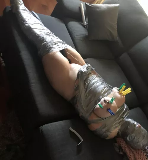 Throwback to fucktoy’s first ever mummification session.