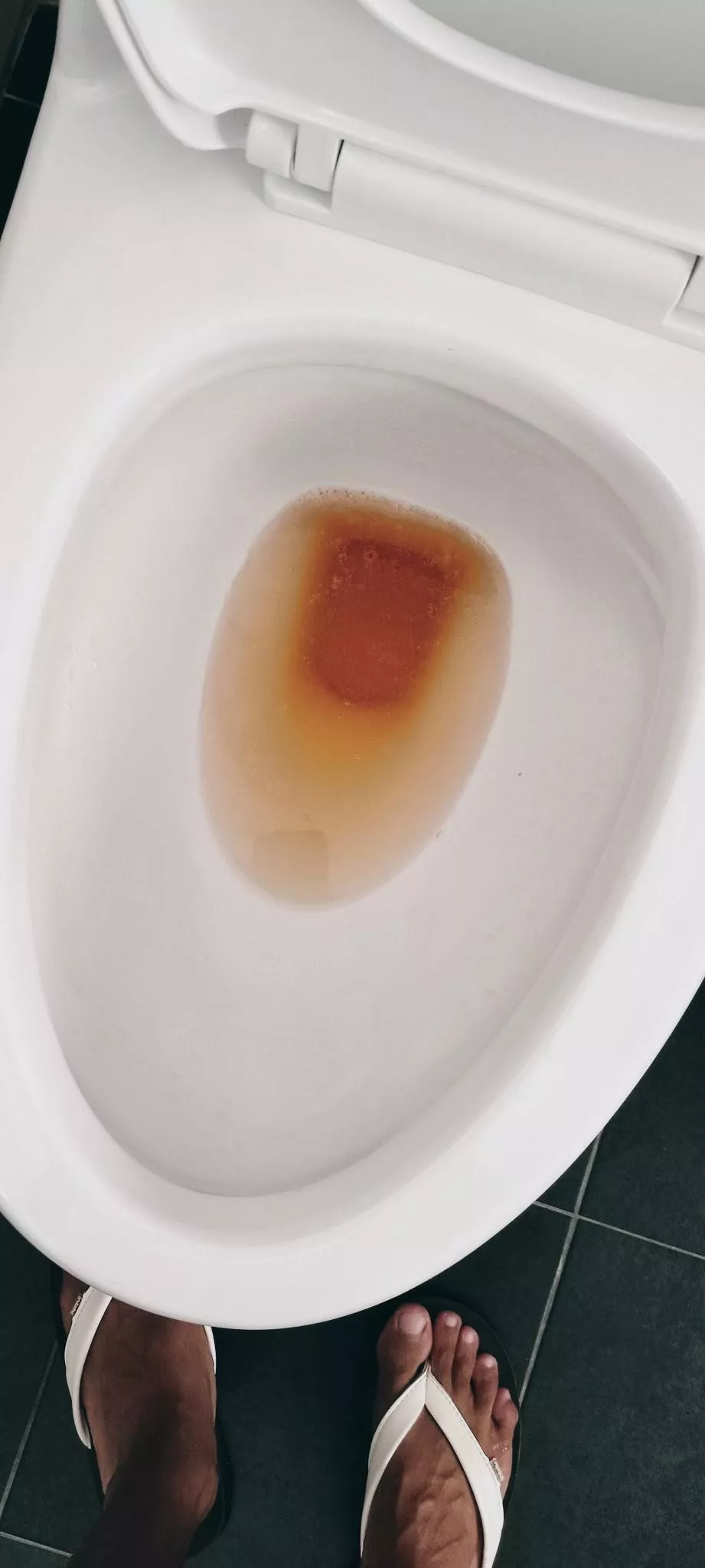 When you dehydrated and have to drink water to rehydrate