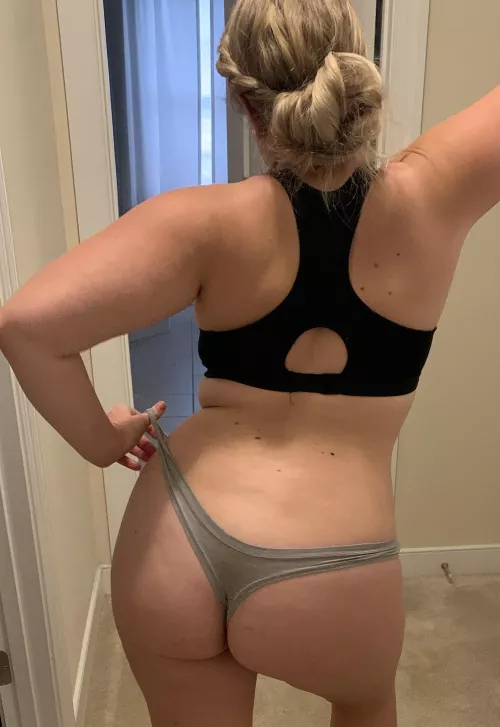 Any love for a pregnant slut in a thong?