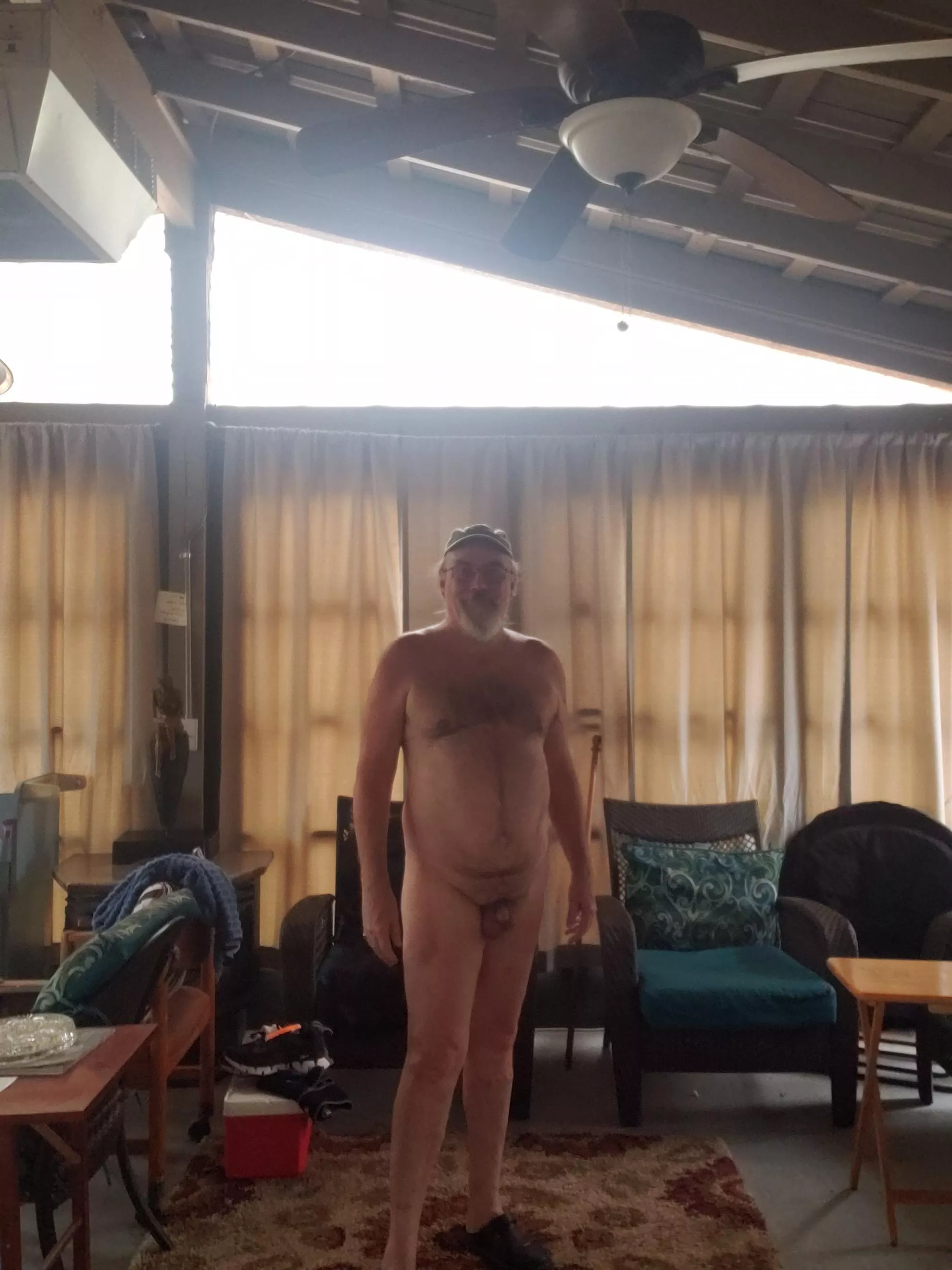 Getting ready for the 5K this past Saturday at Bluebonnet Nudist Resort.