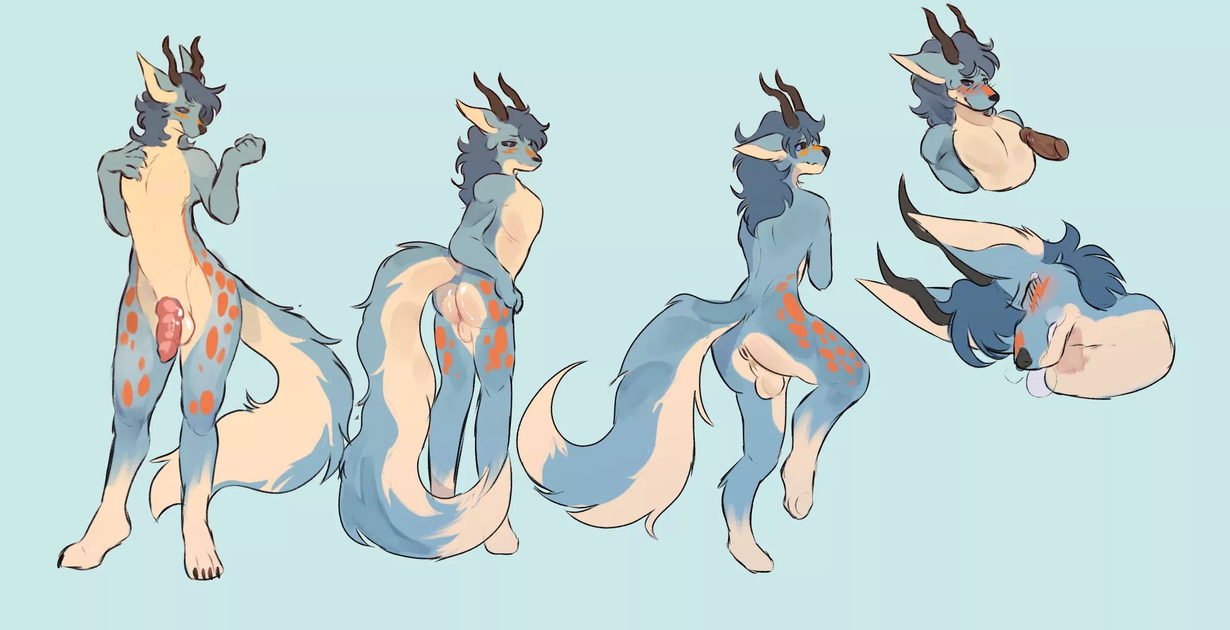 [M] Ref sheet for a boy kisser (art by me)