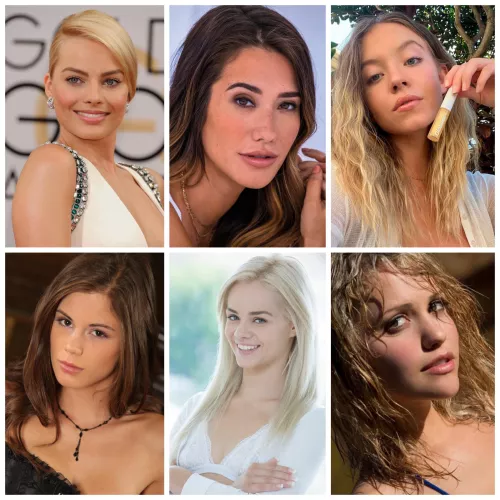 [Margot Robbie] vs [Eva Lovia] vs [Sydney Sweeney] vs [Little Caprice] vs [Elsa Jean] vs [Mia Malkova]
