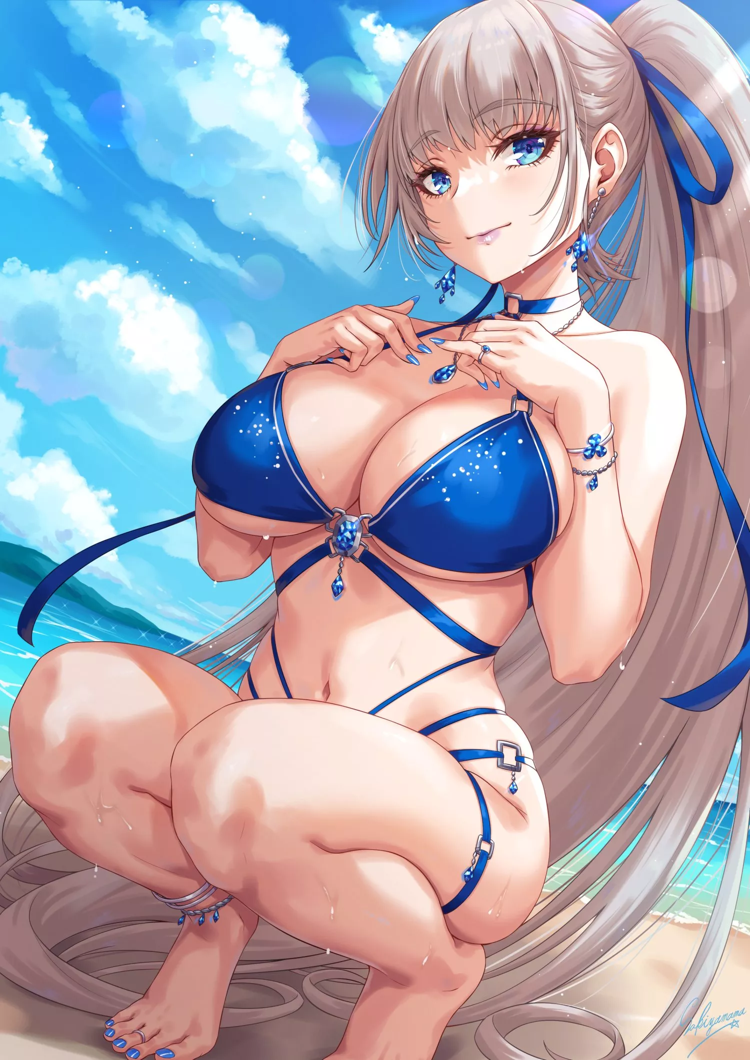 Matching Swimsuit and Nail polish [Artist's Original]