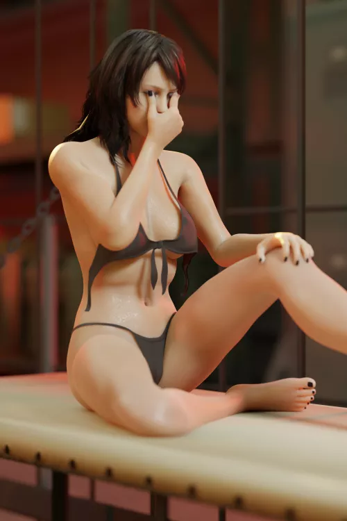 Quiet can't catch enough shut-eye while in Mother Base. [KasukiHimself]