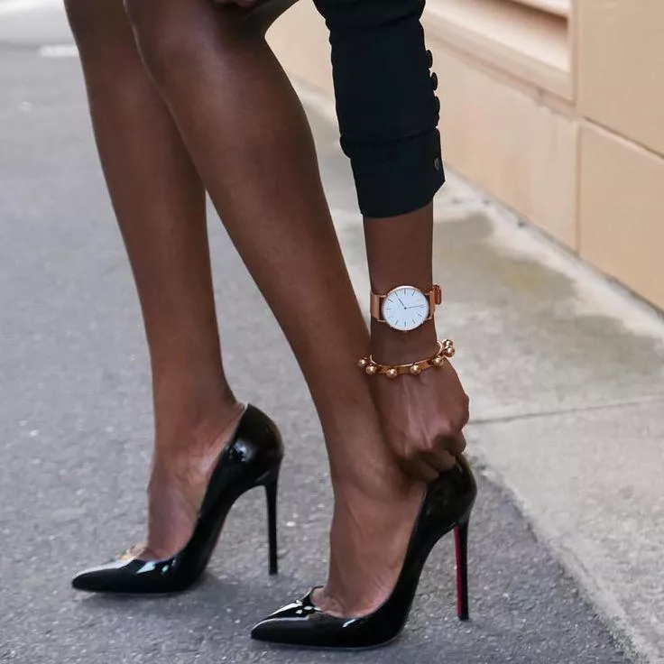 The Watch And The Black High Heels Stilettos