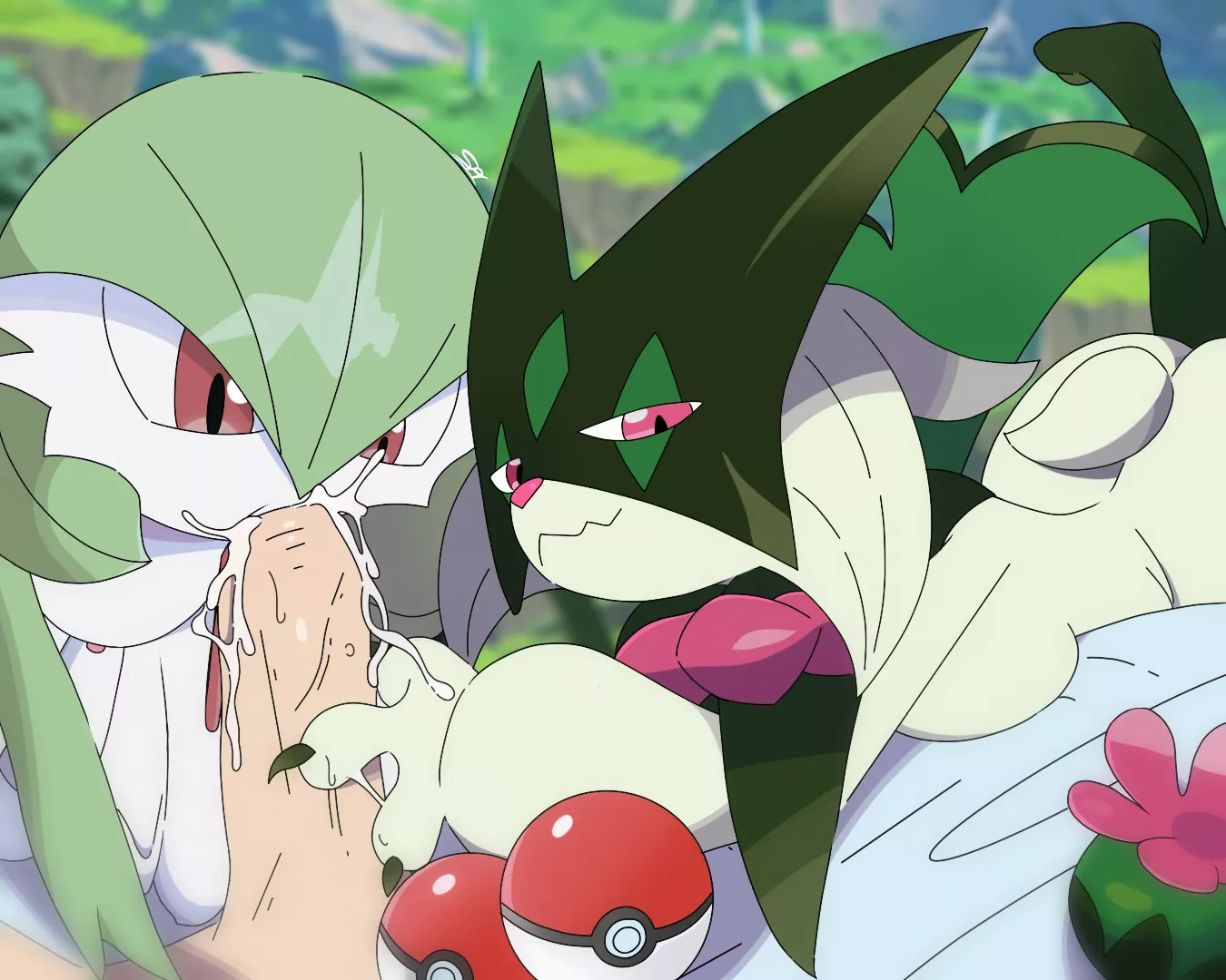 Meowscarada and Gardevoir (SparkleSp1)