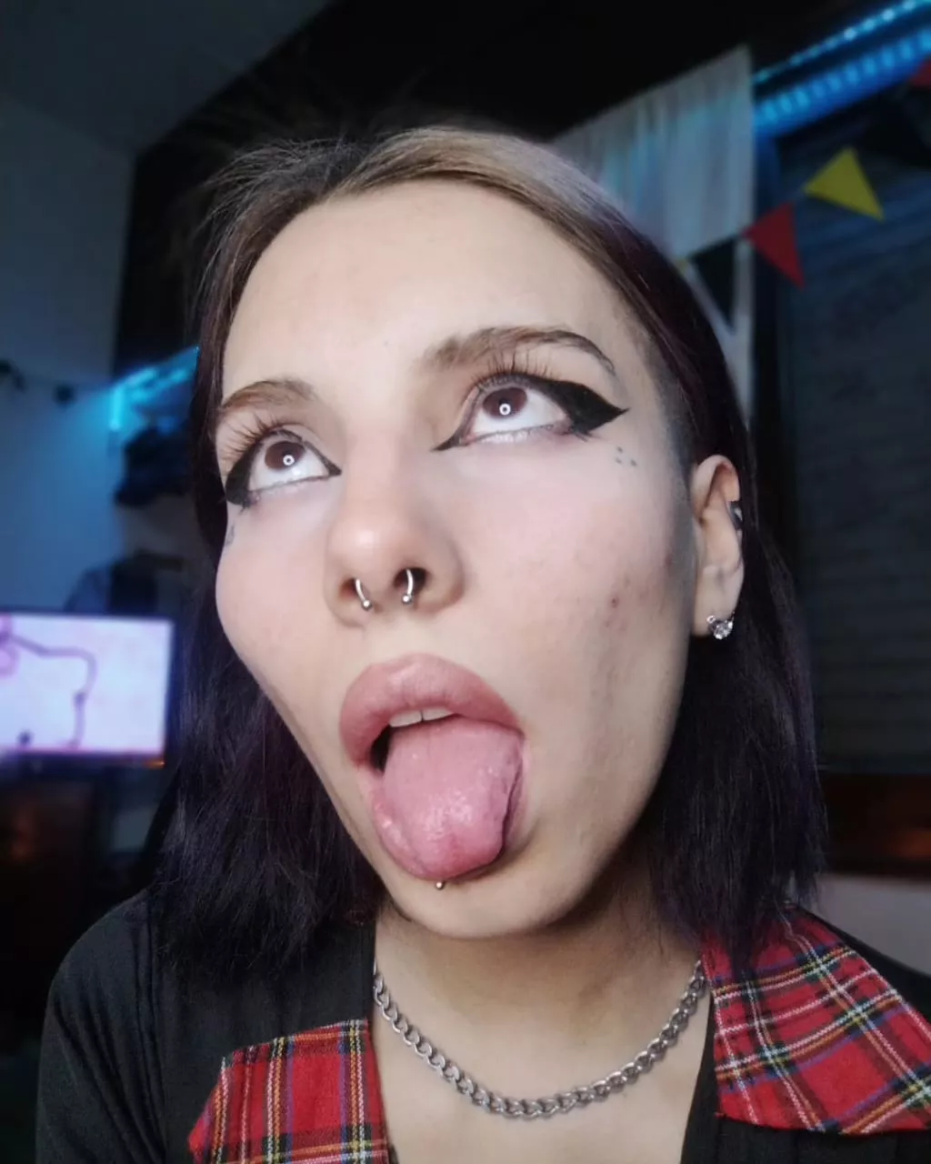 naughty girl waits for you with her mouth open