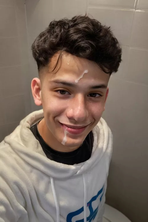 Pov: let me know before you cum - yeah sure don't worry lol 🤤 (In the public restroom)