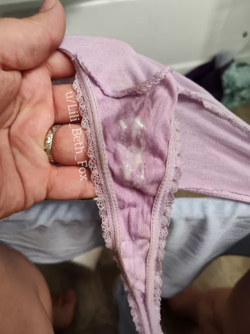 This creamy lavender thong is sooo wet! [OC]