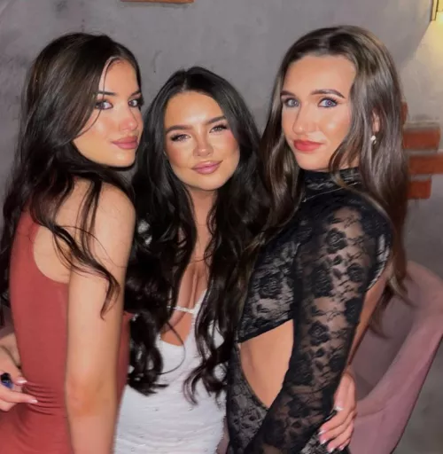 Trio of brunettes