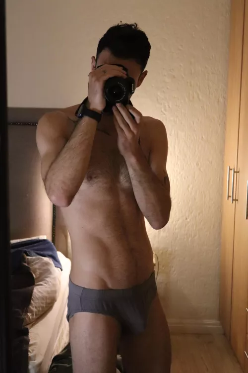 Underwear mirror selfie