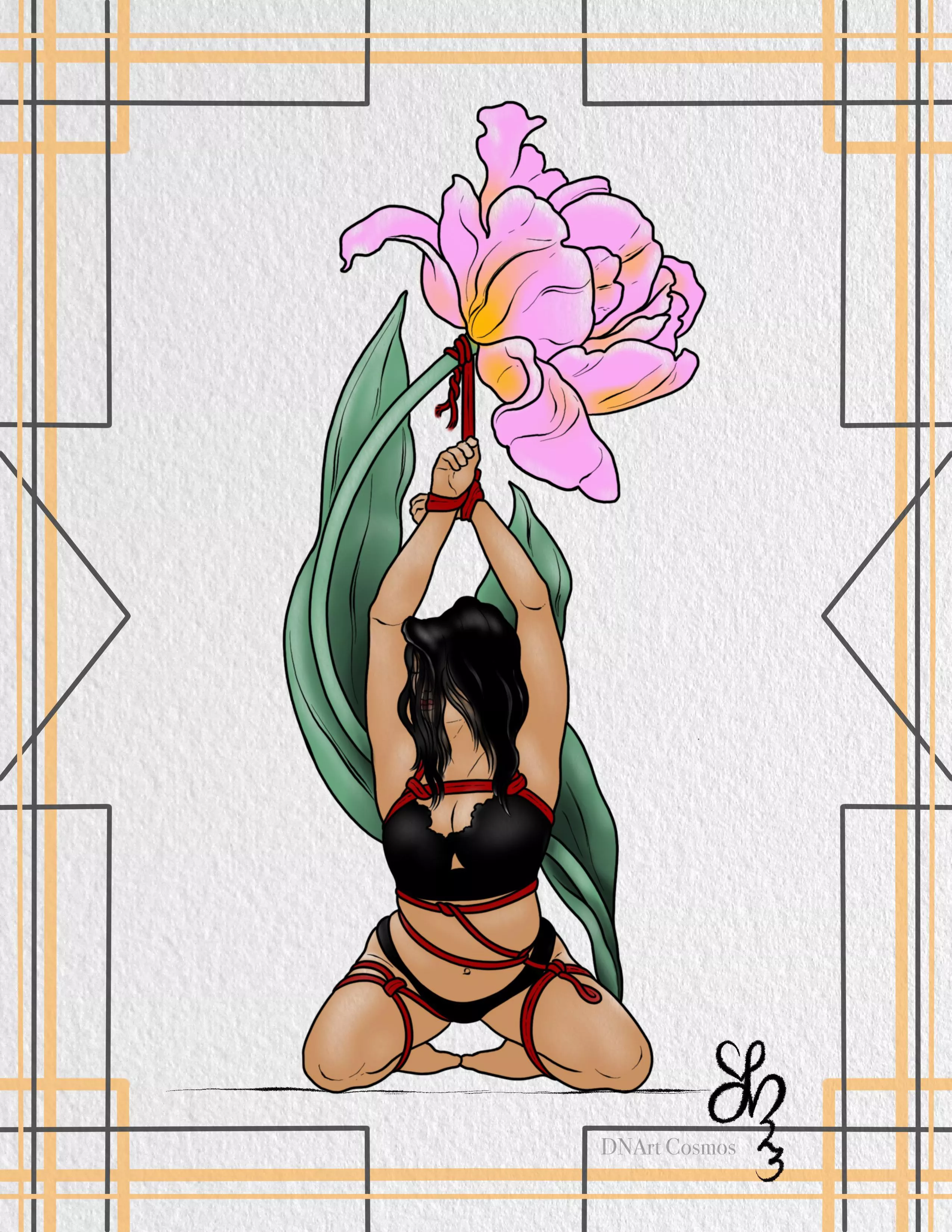 Art (made by me) inspired by a cheeky rope bunny. I thought ya’ll might enjoy this suspended beauty!