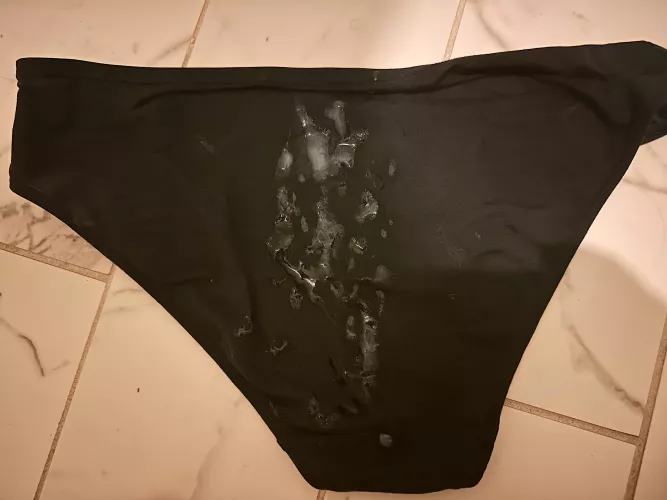 He told me pulled these from our hamper, smelled my gusset and then shot his load on them.