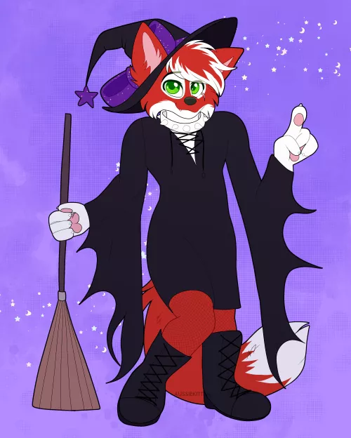 The witching hour is upon us! 🍂🐈‍⬛🎃 | [September Kofi art for Lance!]