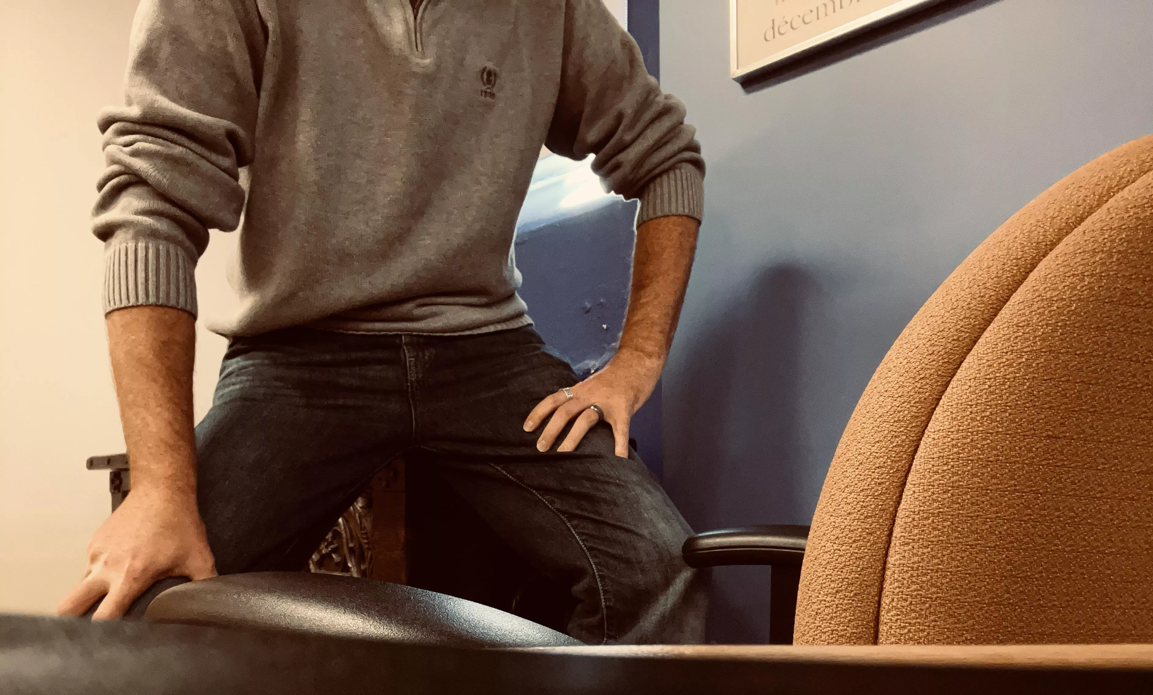 Where would your eyes be if you were in the chair?