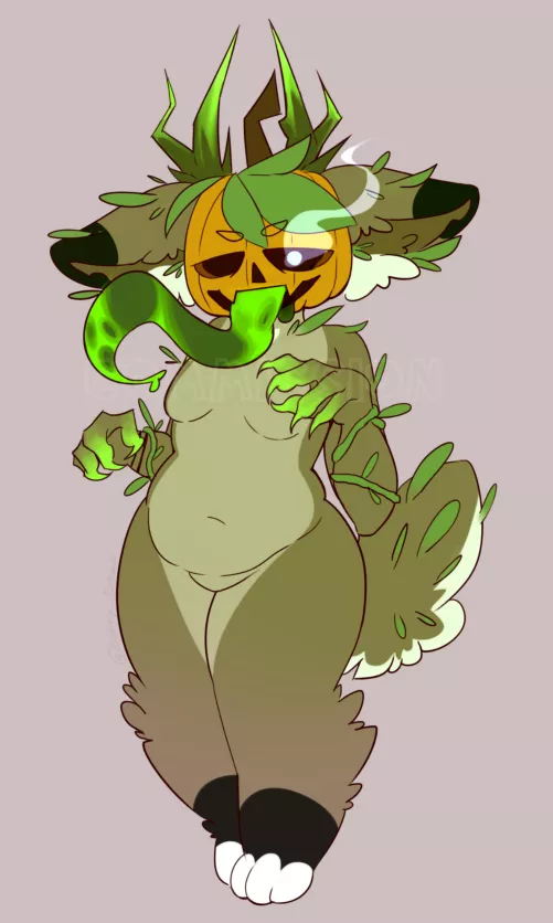 (art by me) This very spooky boi commission I did for upcoming Halloween 🎃