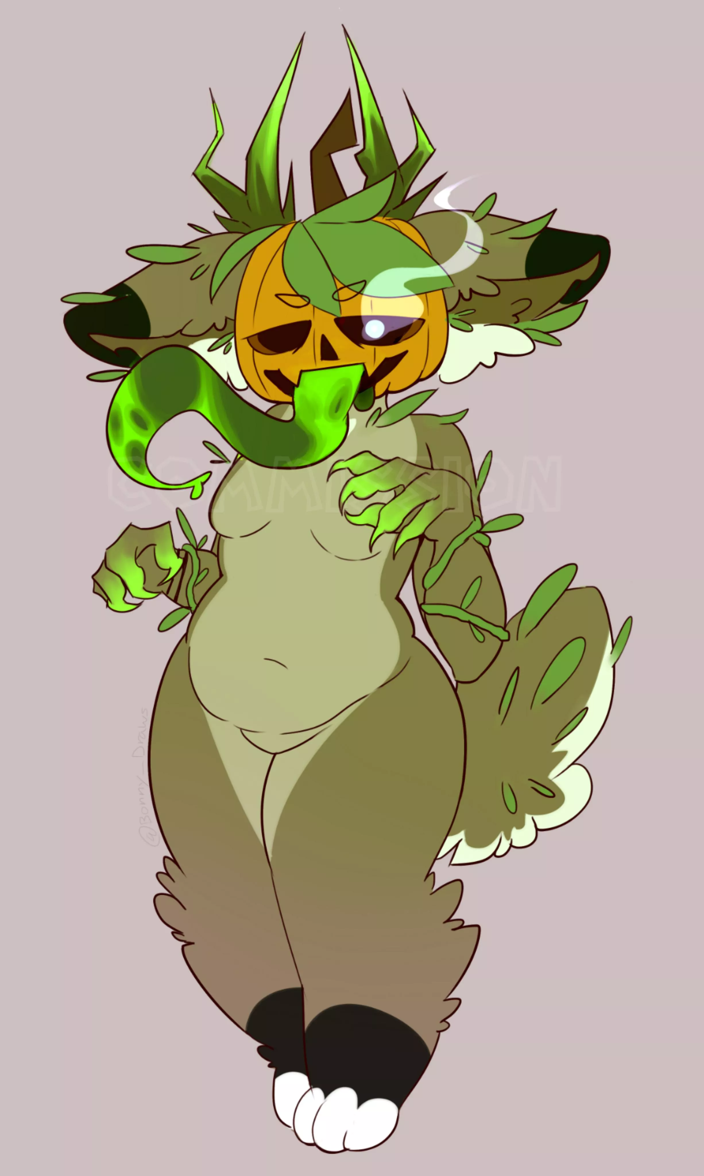(art by me) This very spooky boi commission I did for upcoming Halloween 🎃