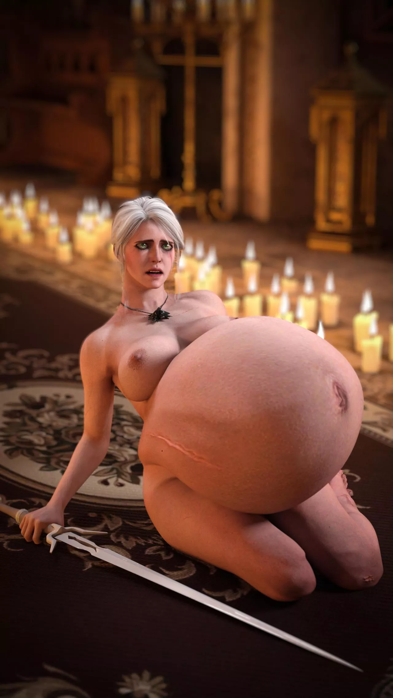 Ballooned Ciri (preggmaster)