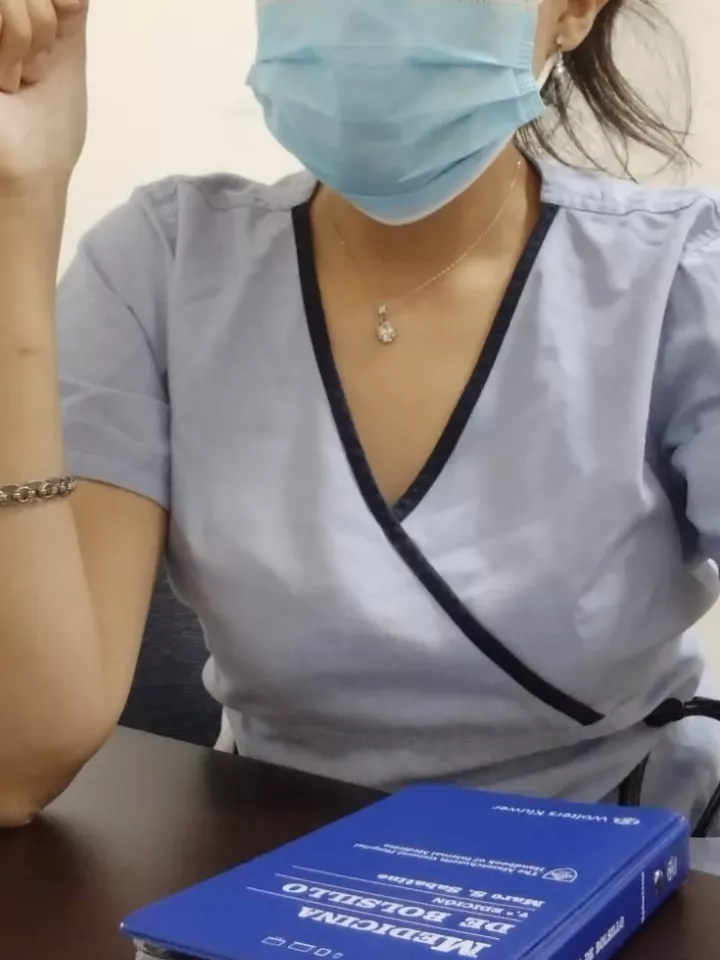 During guard duty it is important to read, do you like my blue scrub?