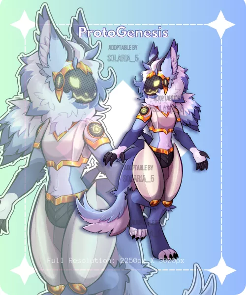 (Extra FLUFFY) I have this little Protogen who is looking for a home... Do you like fancy toasters? (Art by me, Solaria_5)