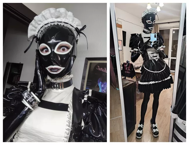 First time wearing a latex hood!