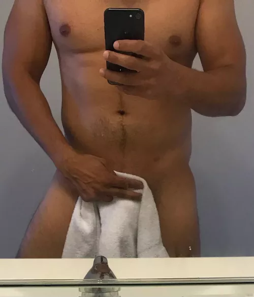 Fresh out of the shower. Let me know if you'd like to see what's under the towel.