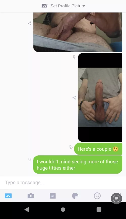 Her huge tittys made his huge cock so hard. He was screenshotting the convo and sending it to me π¦ part 1