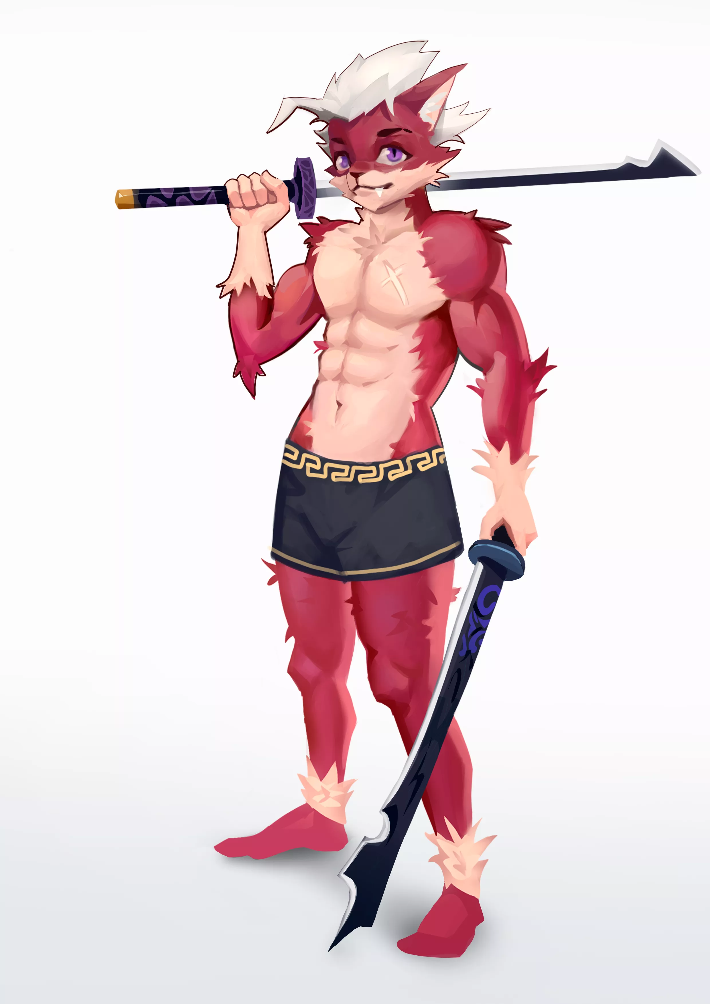 I made my new oc!!!, but he doesn't have a name or clothes, comment ideas that would look good on him!!!!