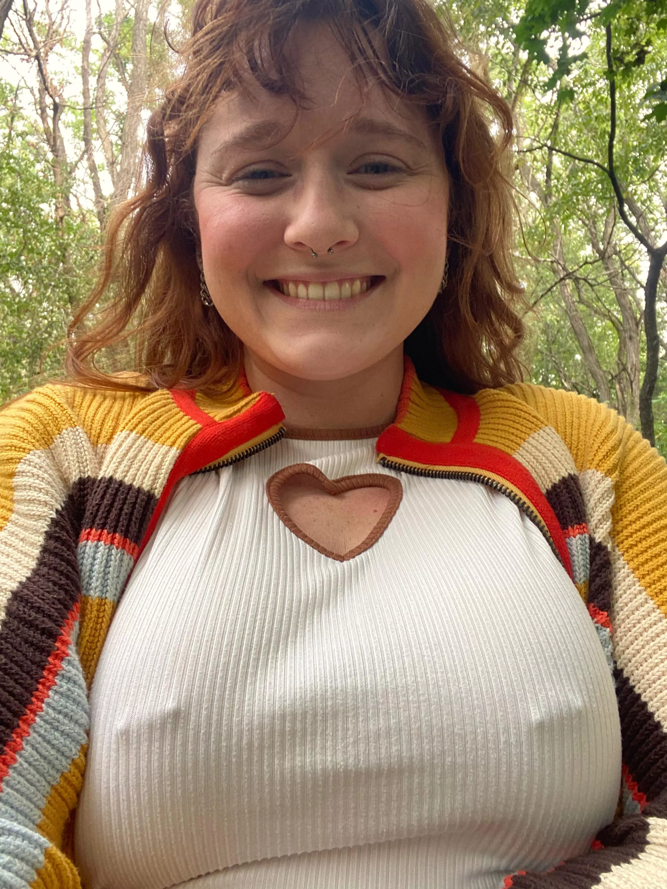 Join me for a braless woodsy wander?