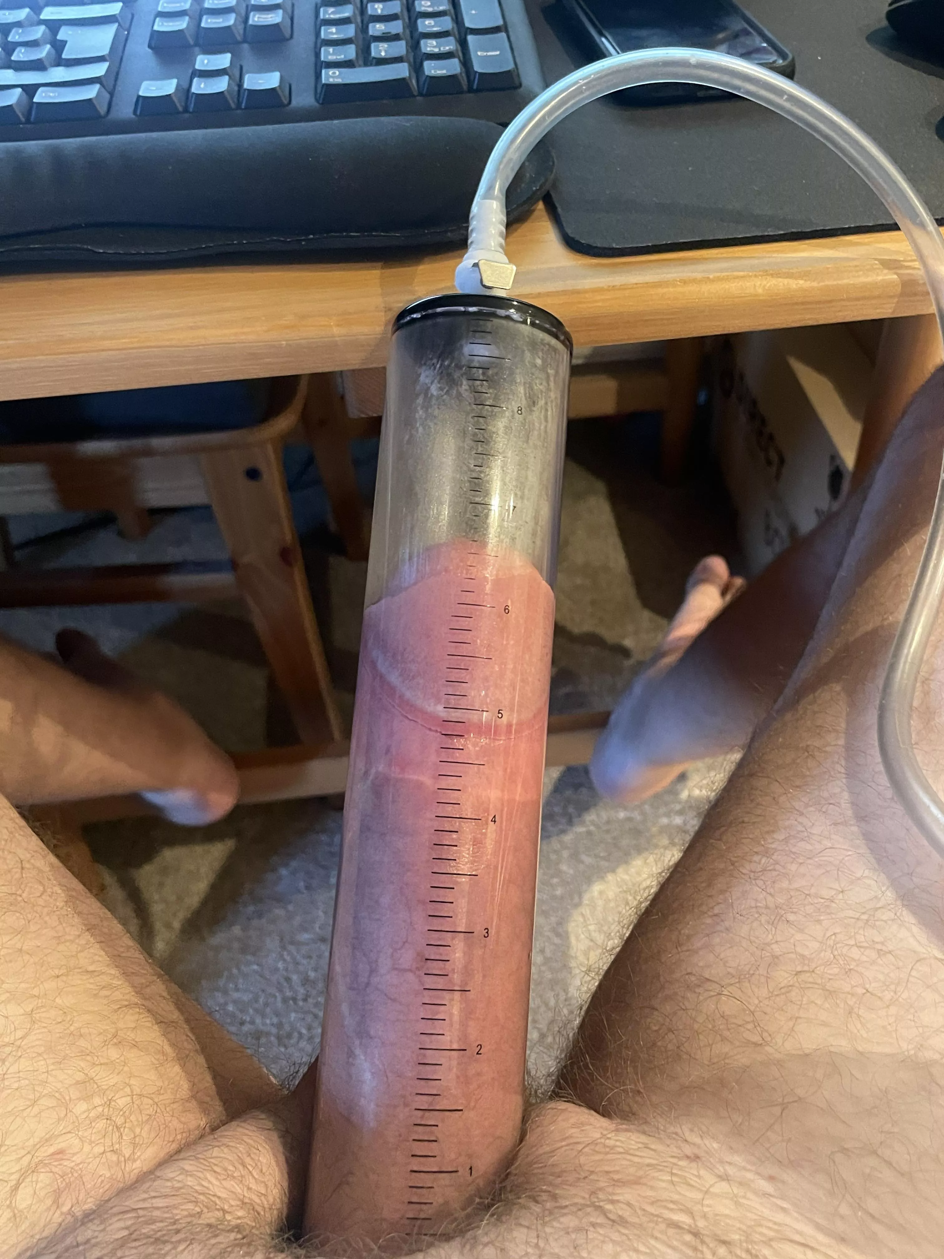 Quick 20 min pump session while WFH #FatCockFriday