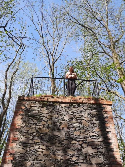 Rapunzel had a braid on the tower she was trapped in, and I only have my huge tits. Heh